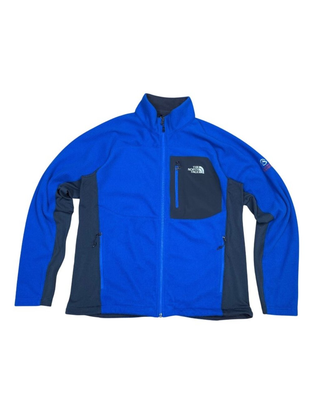 The North Face Summit Series Mens Full-Zip Fleece Jacket L Blue & Black Polyeste